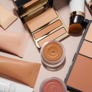 Website Graphics (2) neutral makeup on a table